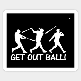 Vintage GET OUT BALL Homerun Dinger Baseball Softball Hitter Sticker